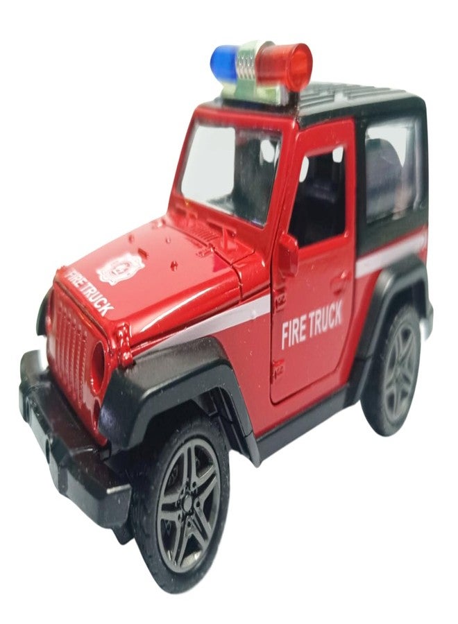 bilAnca One Metal Fire Truck Thar Car Alloy Body Diecast Cars Super Hot Toys Wheels for Kids Multi Color Assortment Pack of ONE (Thar RED) - Image 3